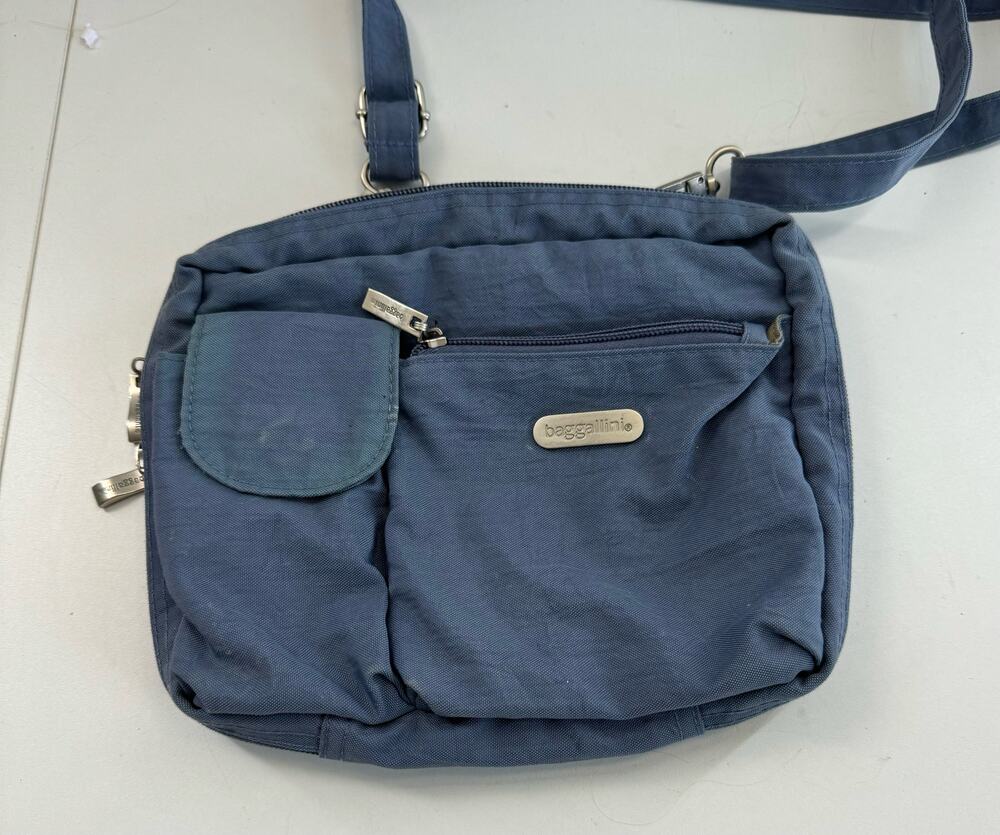 Baggallini Travel Crossbody Shoulder Bag Handbag Purse Blue Green Medium (READ)